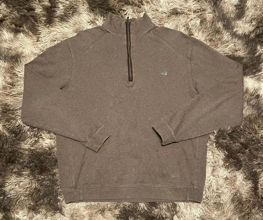 Southern marsh Brown Quarter-Zip Pullover Sweater